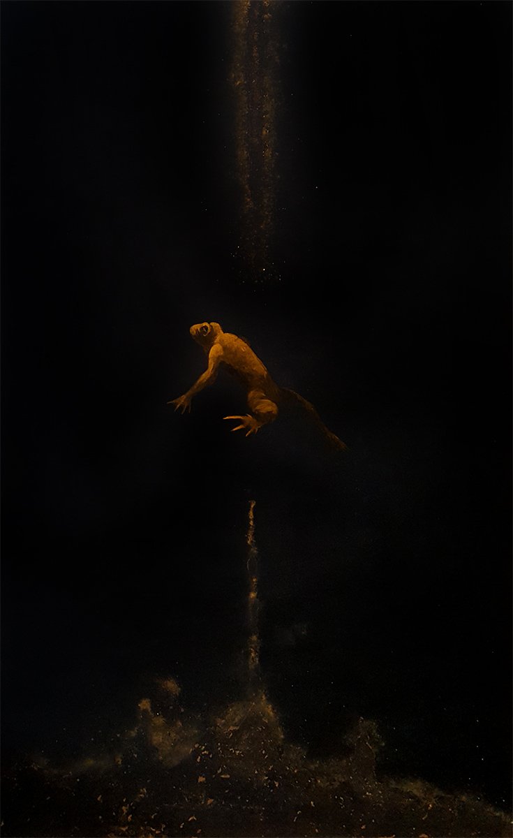 earth and oil painting repersenting the worlds creation