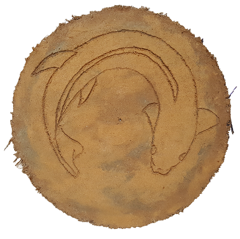 circle painting made of colorful earth plaster